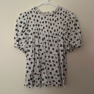 Loft medium puffy sleeves floral top